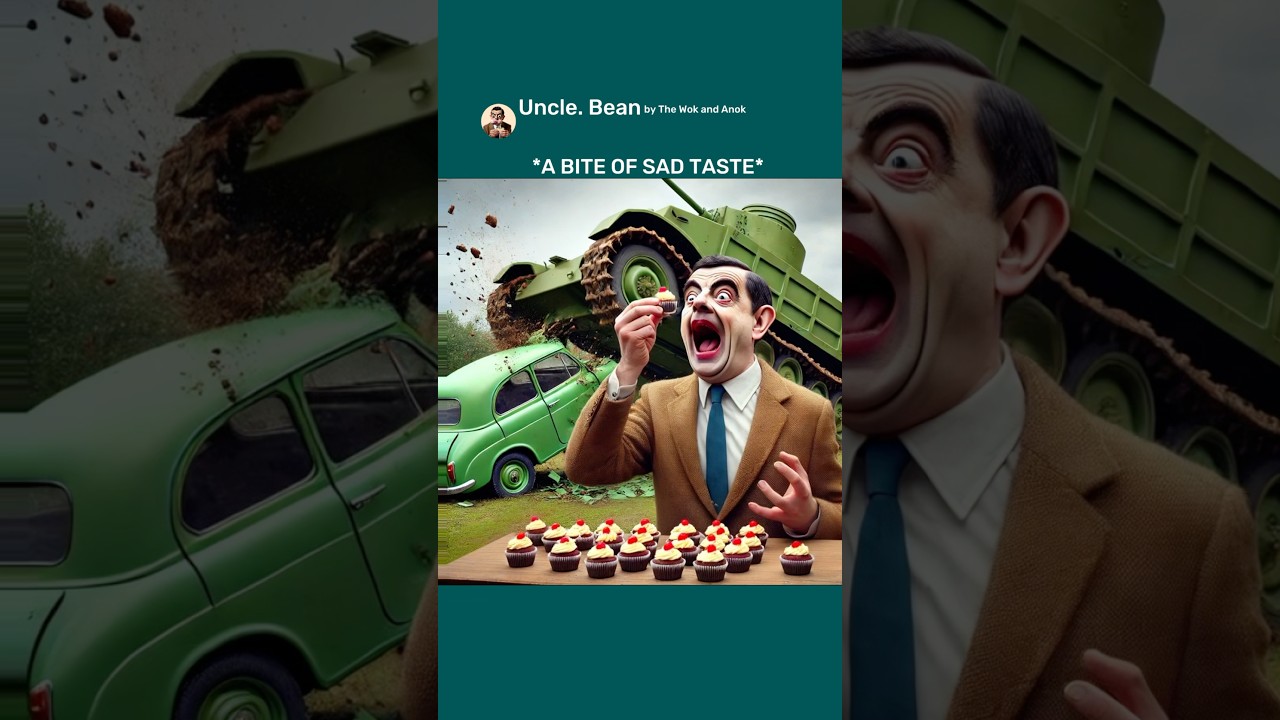 Mr Bean Car Squashed by Tank Trouble Bean car vs tank #aicomedy #aiart #chatgptart #mrbean