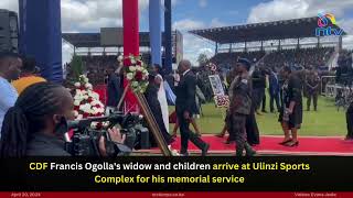 CDF Francis Ogolla's widow and children arrive at Ulinzi Sports Complex for his memorial service