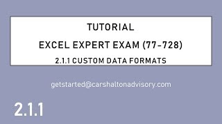 Tutorial Obj 2.1 (1/2) Custom Formats & Validation