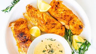 Pan Seared Salmon With White Wine Sauce