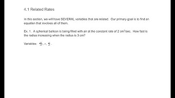 4.1 Related Rates