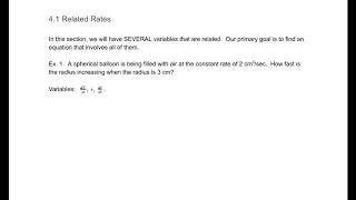 4.1 Related Rates