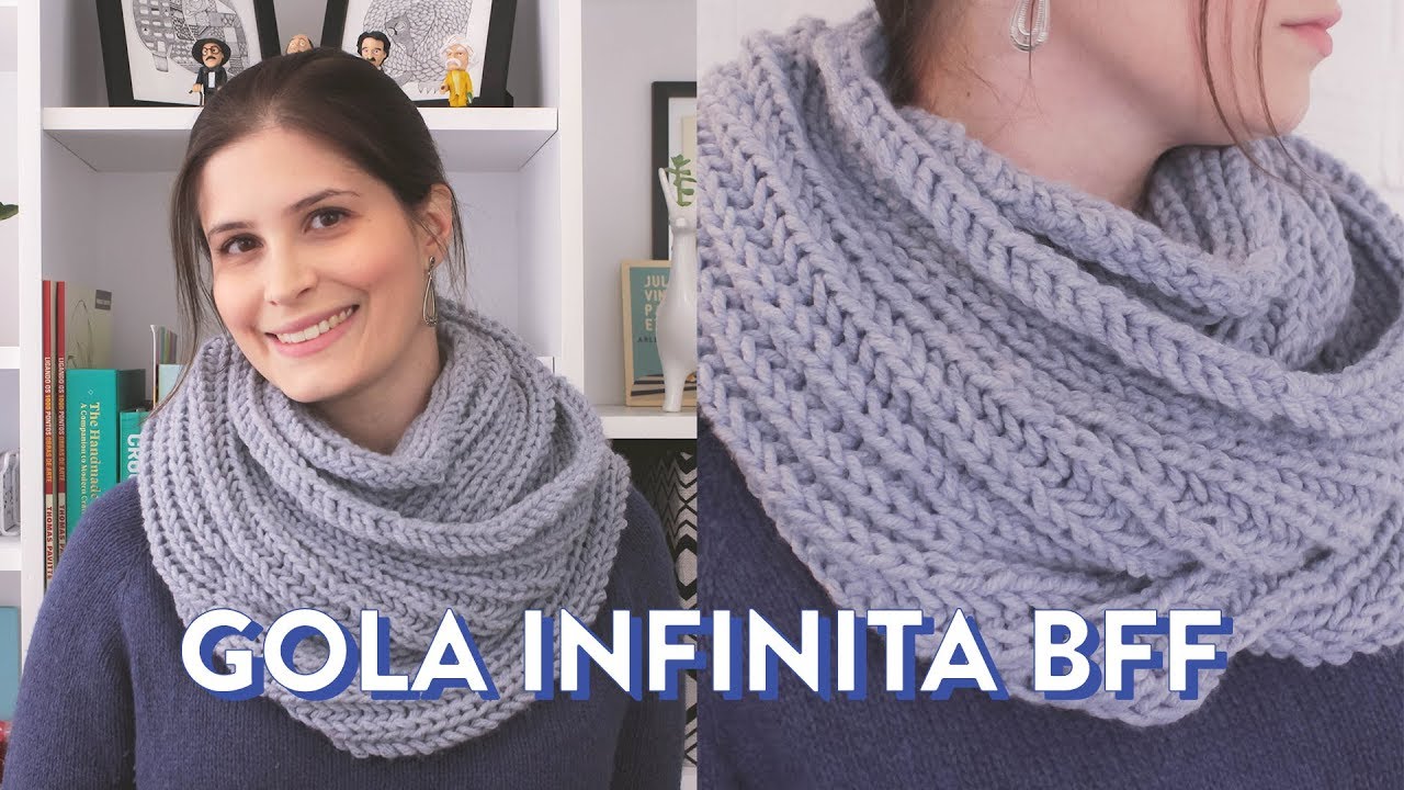 Como tricotar uma GOLA INFINITA | gola BFF | PAP DE TRICÔ #3
