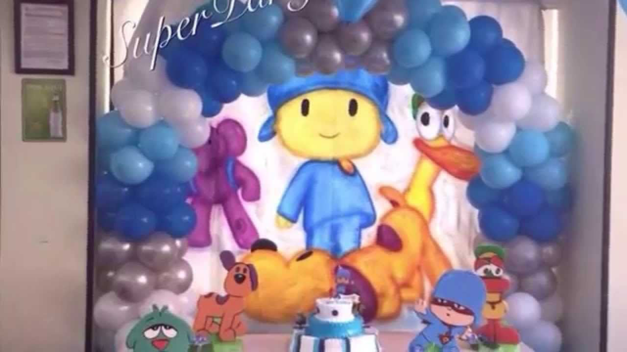 decoración de pocoyo para cumpleaños - con globos - SP DECORACIONES 