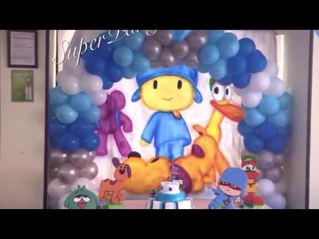 Pocoyo decoración con globos / medio arco de globos tema pocoyo