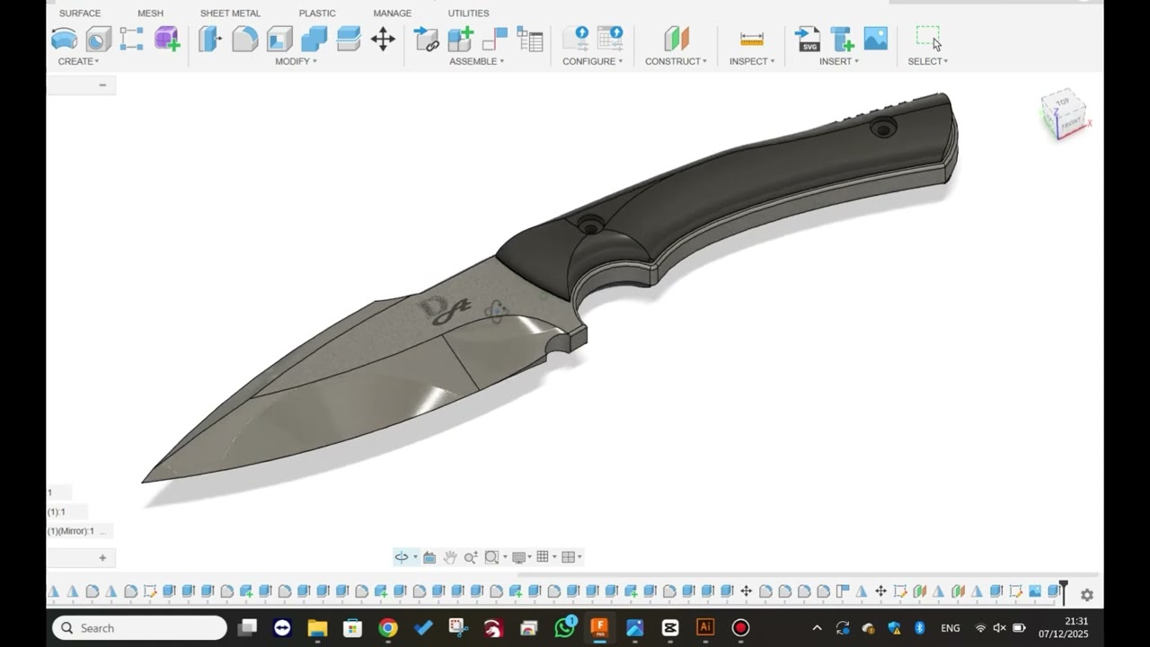 Drawing our new drop point EDC