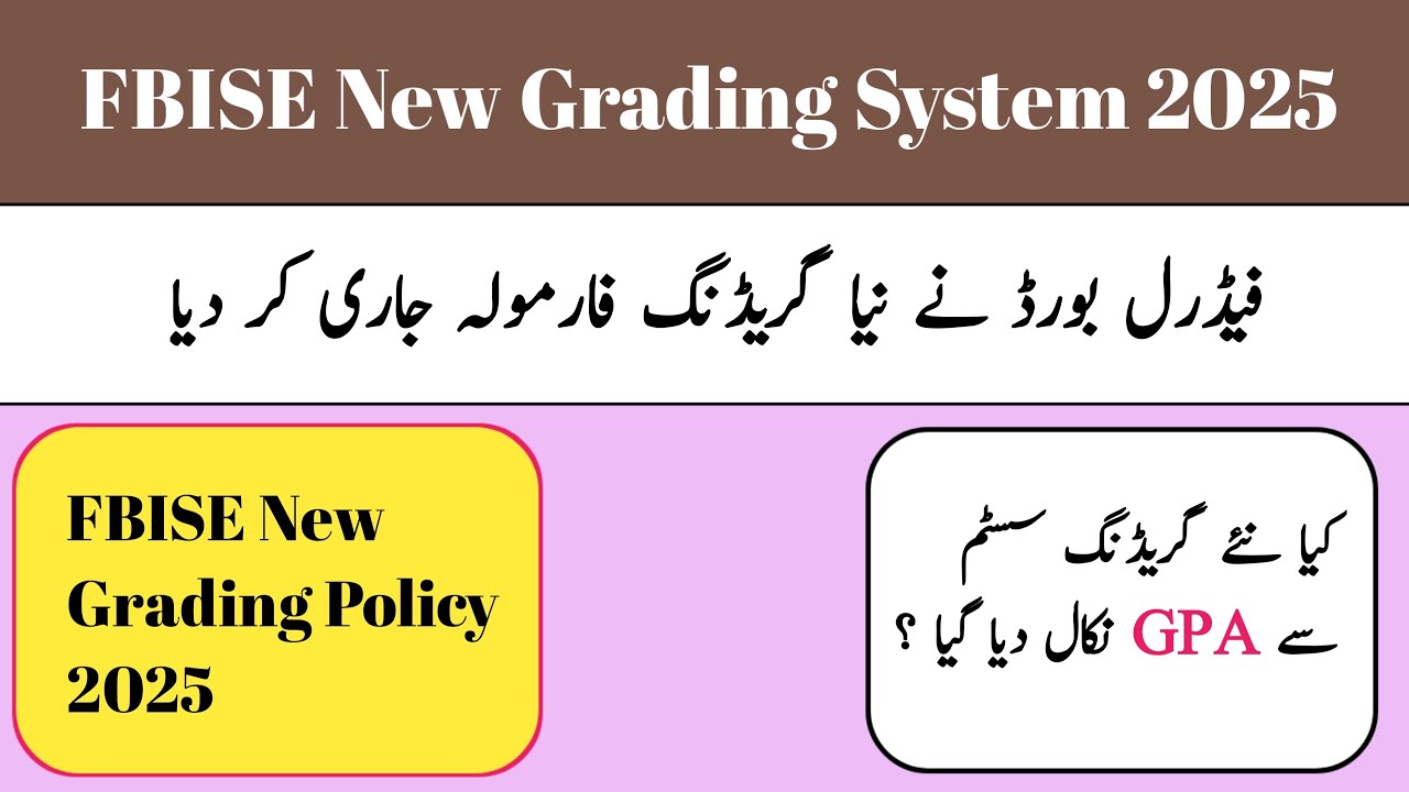 FBISE New Grading System 2025 | FBISE New Grading Policy 2025