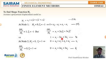 Lecture Video 5_18ME61_Module 3_Hermite Shape function of a Beam element _Vinod Biradar