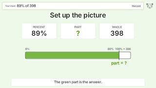 What is 89% of 398 Step-by-Step Percent Video