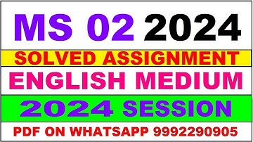 ms 2 solved assignment 2024 | ms 2 solved assignment in english 2023-24 | ms 2 2024