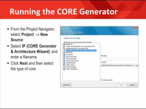 How to use Core Generator Software System - (Ch 1)