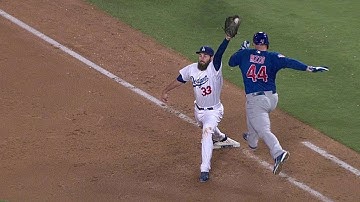 CHC@LAD: Rizzo out at first after challenge in 6th