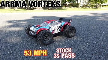 Arrma RC Vorteks 3s 4000mAh lipo stock 53 MPH speed Test