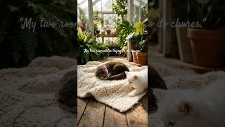 [Part 4]The Cutest Nap War Ever! 🐱🦦 #shorts #cozy #naptime #otter #sleepy #asmr #cuteanimals #cute
