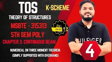 Ch-3 Continuous Beam | Numerical on TMT 4|MSBTE| Theory of structure | SEM5| TOS |K SCHEME|315313|