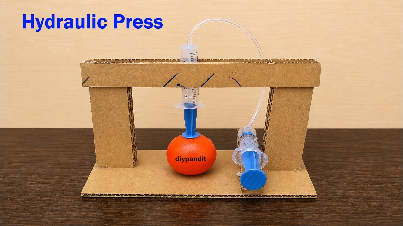 how-to-make-hydraulic-pressing-machine-using-syringe-science-working