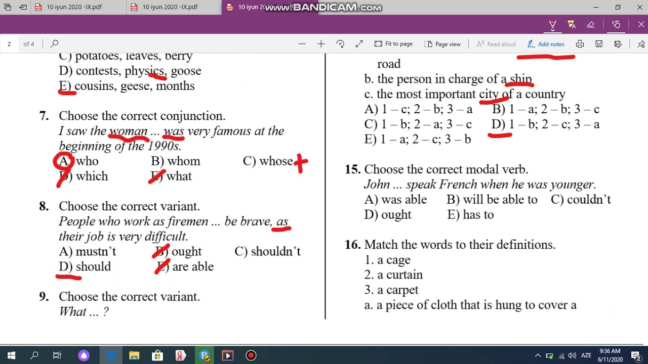 #buraxilis  #Buraxılış #9cusinif #2020  #10iyun  Buraxılış 9-cu sinif İngilis dili testlərin izahı