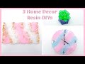 3 epoxy resin diy home decor ideas  resin planter resin clock  resin tray  diy home decor ideas
