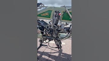 A five-cylinder radial special - the Verdel - is started up by Sammy Miller at the 2024 Banbury Run.