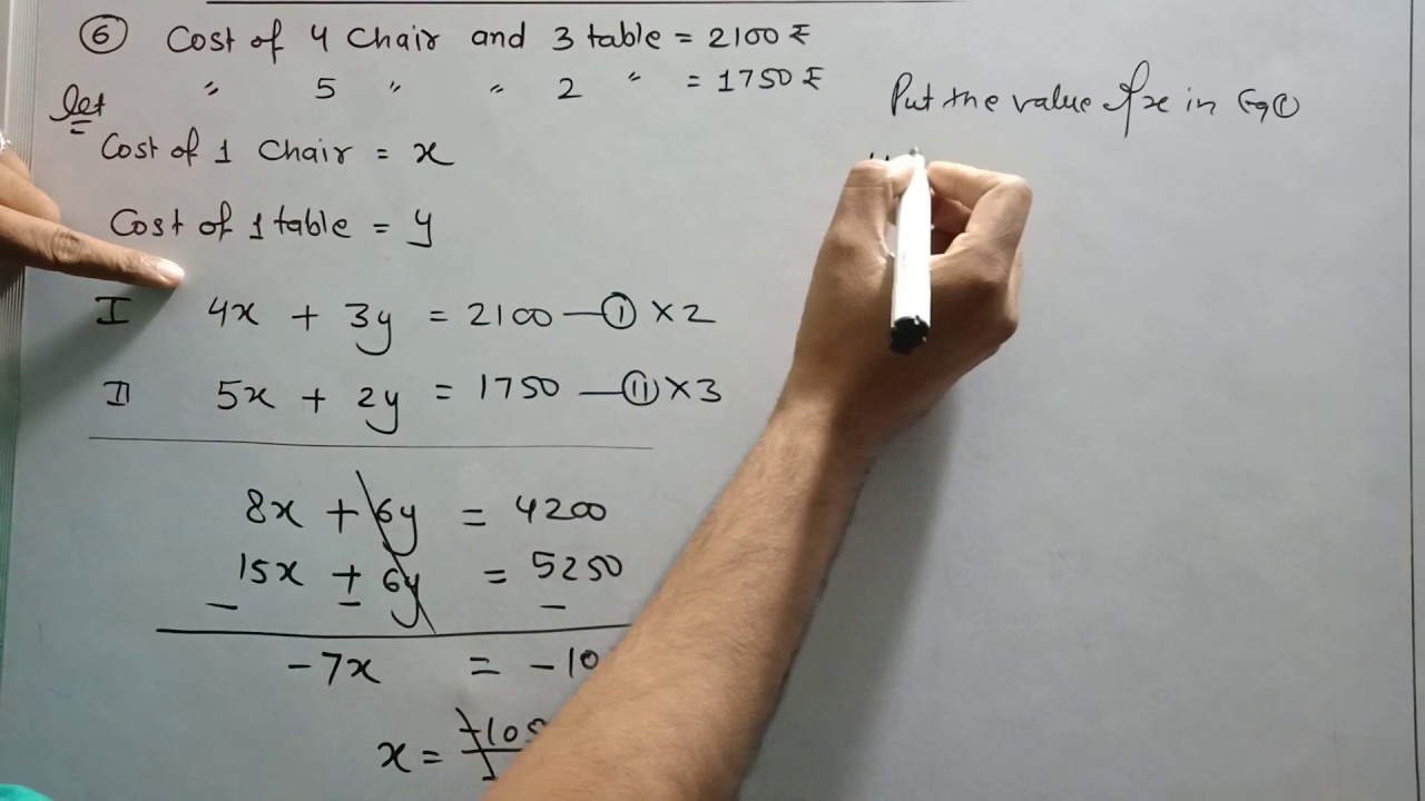 9th Class Maths Rbse Chapter 4 Linear Equation In Two Variable Exercise 4 4 Q No 6 To 11