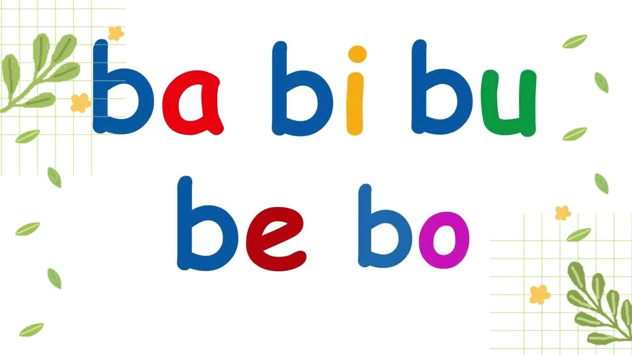 Belajar membaca huruf vokal dengan huruf konsonan (b, c, d, f, g)