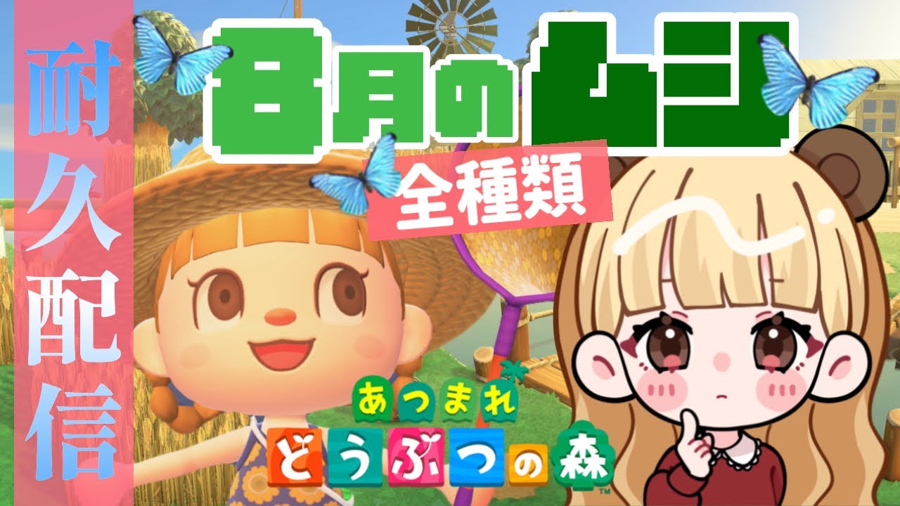最長24時間】8月の虫全種類捕獲するまで終われません！【あつまれ