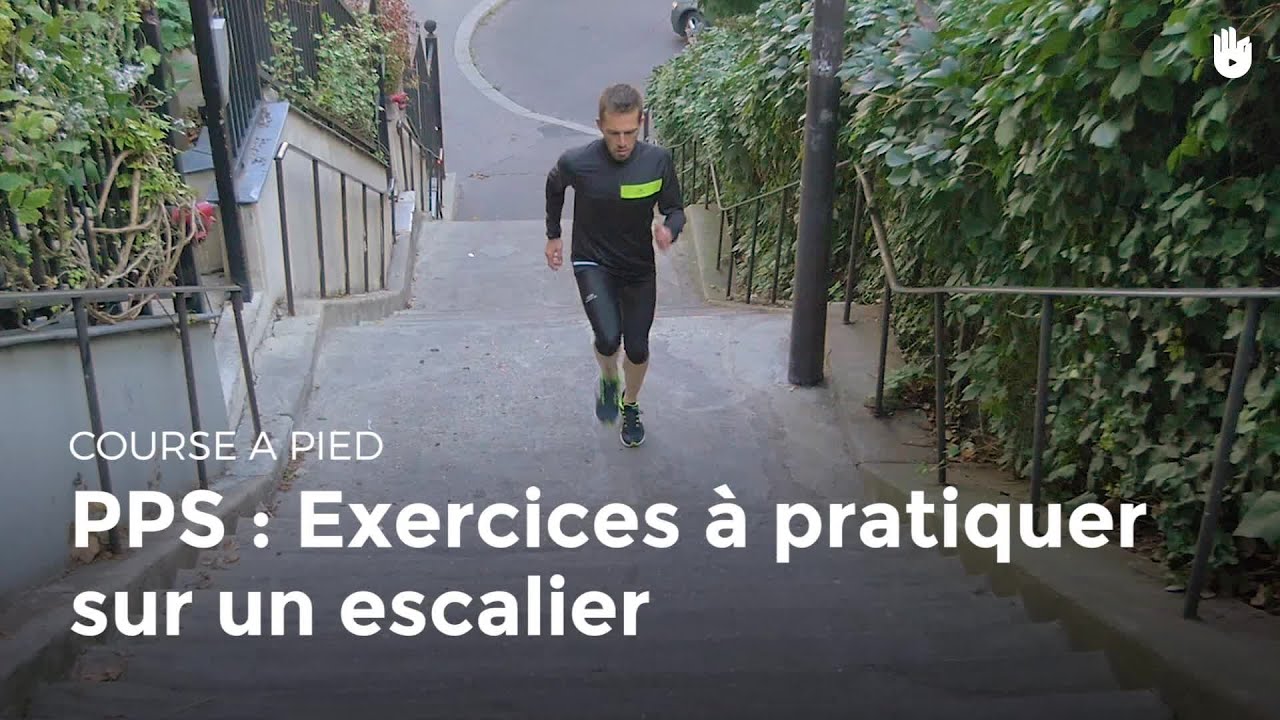 Exercices de préparation physique sur un escalier Running YouTube