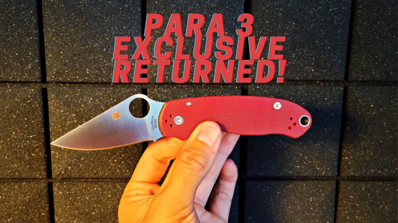 Spyderco Para 3 Red M390 DLT Exclusive Overview YouTube
