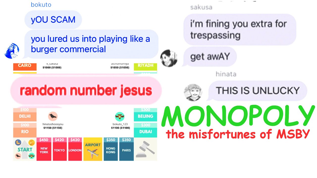 it’s literally monopoly, did you really expect this to not be chaotic? pt. 1 | haikyuu chats