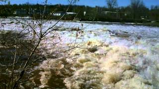 Dexter Dam on the Black River at Flood Stage