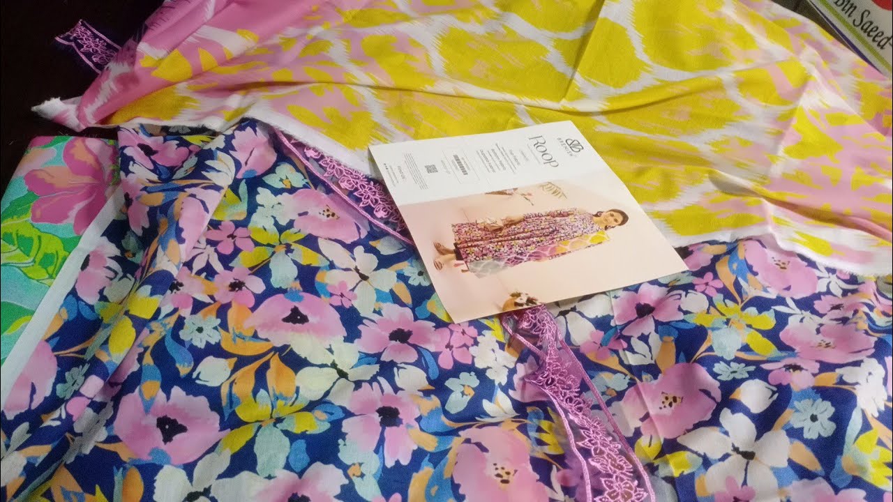 ROOP 💕FLORAL PRINT  BY BRENISH DIGITAL PRINTED LAWN LUXURY 3PIECE WIT LAWN PRINTED DUPPTA & PATCHES