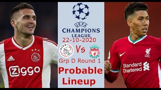 Ajax Vs Liverpool Prediction Lineup UEFA Champions League