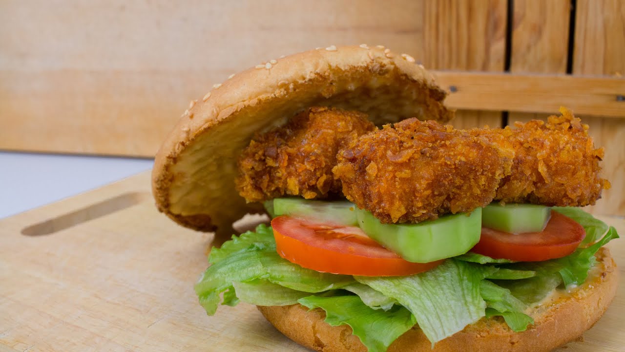 How To Make Crispy Chicken Nugget Burgers - Stop Motion Animation ...