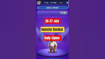 Hamster Kombat Daily Cipher | 26-27 July | Hamster Kombat Gamedev Daily Cipher #kdp_gaming