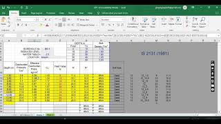 SPT, Correction (Overburden, Dilatancy) Excel explain