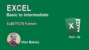 65. SubStitute Functions in Excel 2013 Urdu Tutorials by Irfan Bakaly