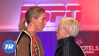 Mikaela Mayer \& Maiva Hamadouche Have Intense Faceoff at Press Conference before Unification Bout