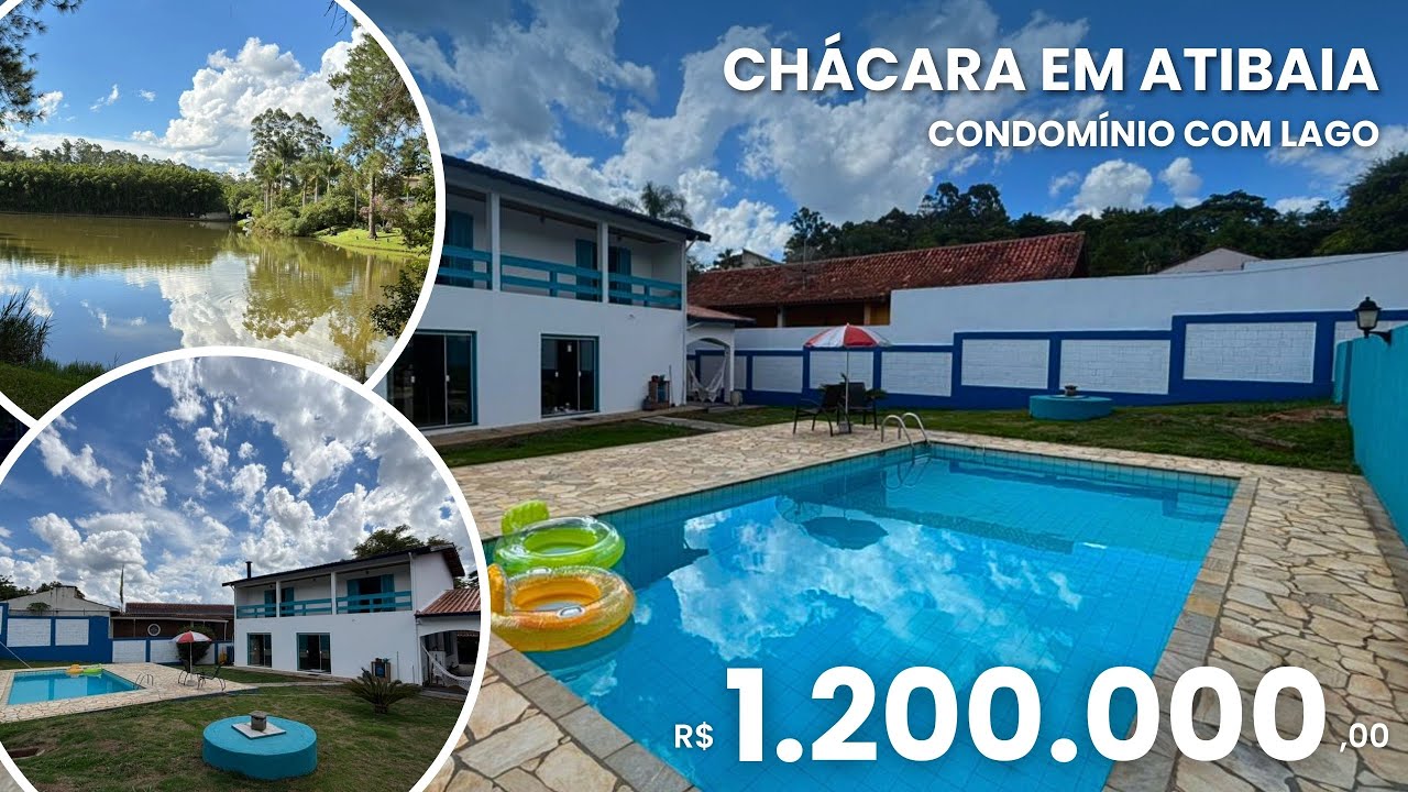CHÁCARA EM ATIBAIA | DENTRO DE CONDOMINIO | PISCINA | COM LAGO - Heitor Neto #imoveis 