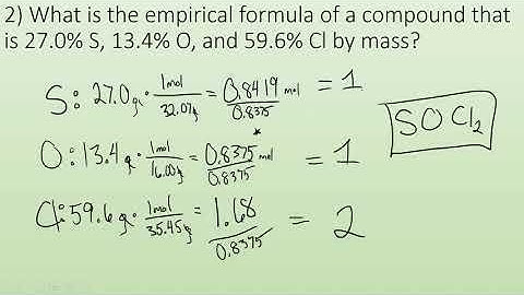 3.5 Practice problems: Empirical formulas from analyses