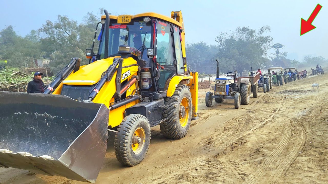 Jcb 3dx Eco Backhoe Machine And Swaraj Eicher Sonalika Tractor Loading Unloading | Jcb Tractor