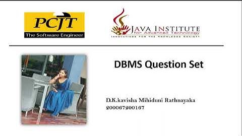 DBMS Question set 05