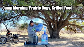 Camp Morning, Prairie Dogs, and Grilled Food