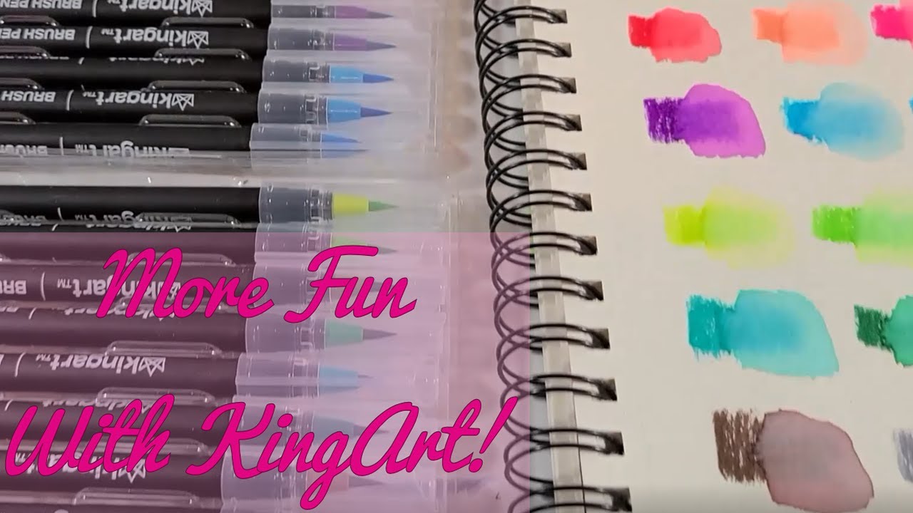 First impressions review of the KingArt Twin Tip Brush Markers. #artsu, Art  Markers