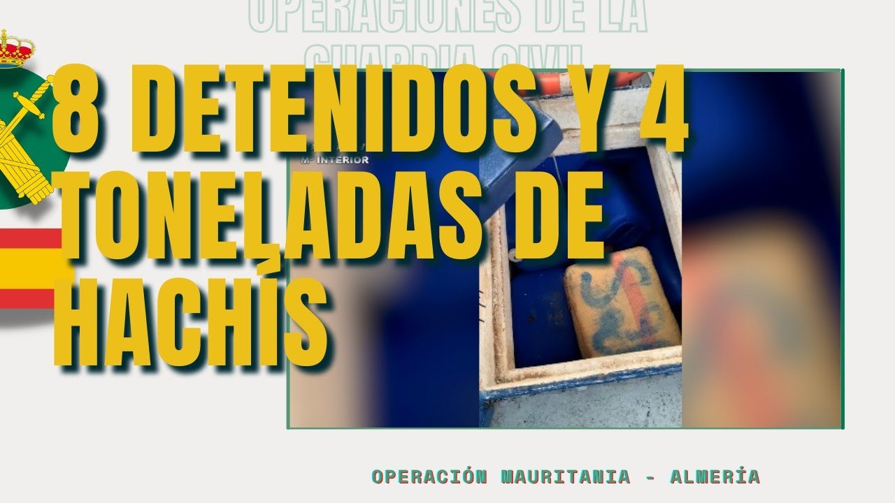 Detenidas 8 personas e incautadas casi 4 toneladas de hachís en dos operaciones en Almería