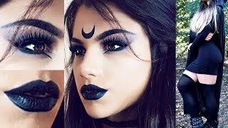 Gothic Witch HALLOWEEN Makeup Tutorial! + Costume Outfit Idea & Hair! Resimi