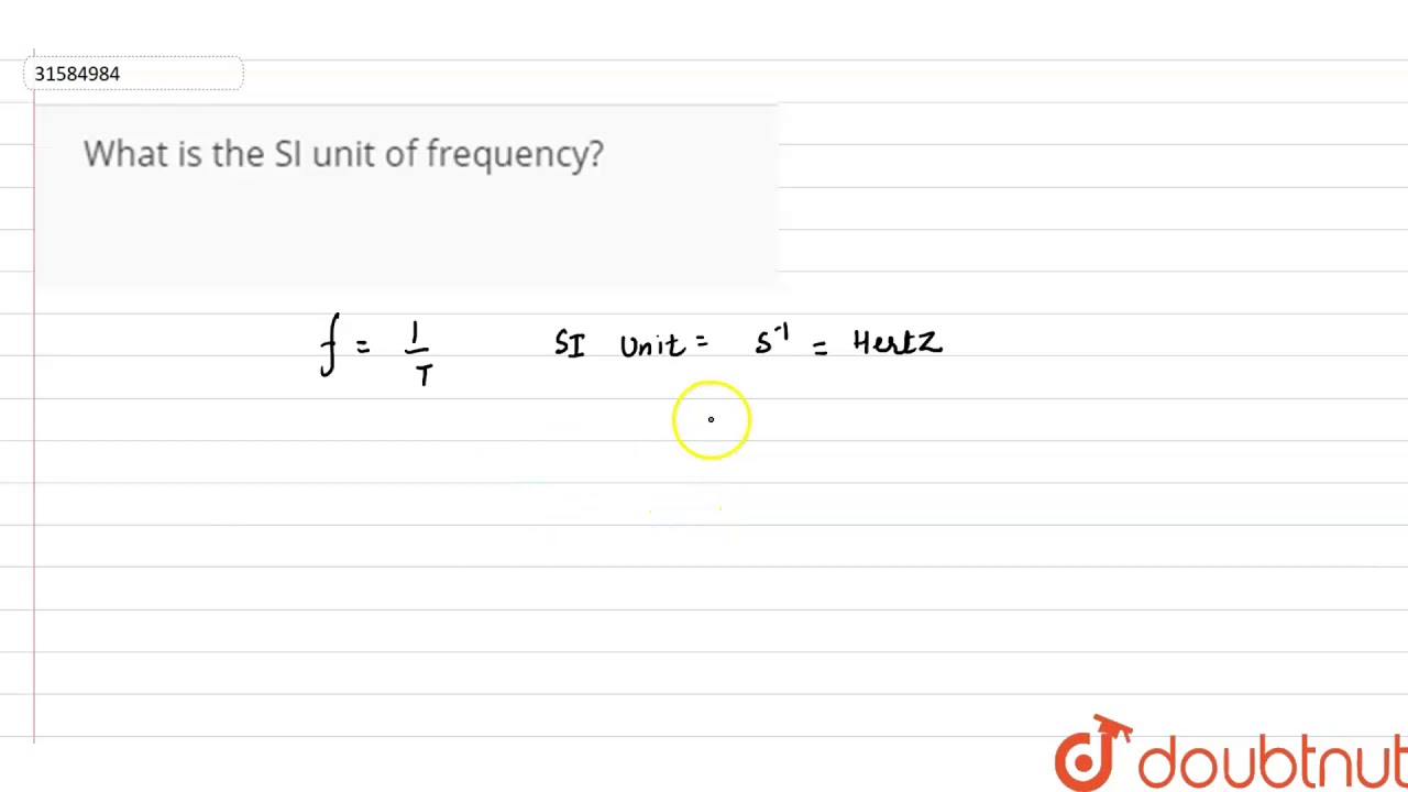 What is SI unit of frequency? - YouTube