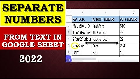 How To Separate Numbers From Text || Extract Numbers from Text in Google Sheet