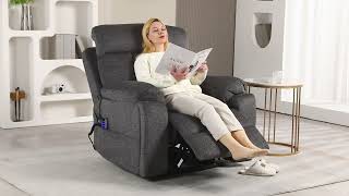 LuxQuad Lift Chair, 25.5 Inch Wide Seat, 4 Okin Motors, Dual Hidden Cup Holder, Heat and Massage