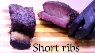 Smoked beef short ribs with smoked tomato أضلاع العجل المدخنة