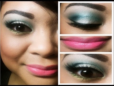 Aqua/Lime Makeup Tutorial // MAC Viva Glam Nicki Lipstick // villabeauTIFFul - YouTube